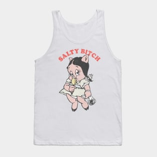 Humorous Salty Bitch Faded-Style Design Tank Top